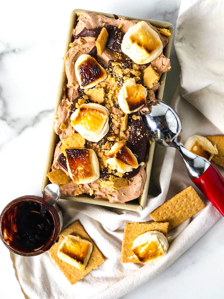 No Churn chocolate S’mores Ice Cream