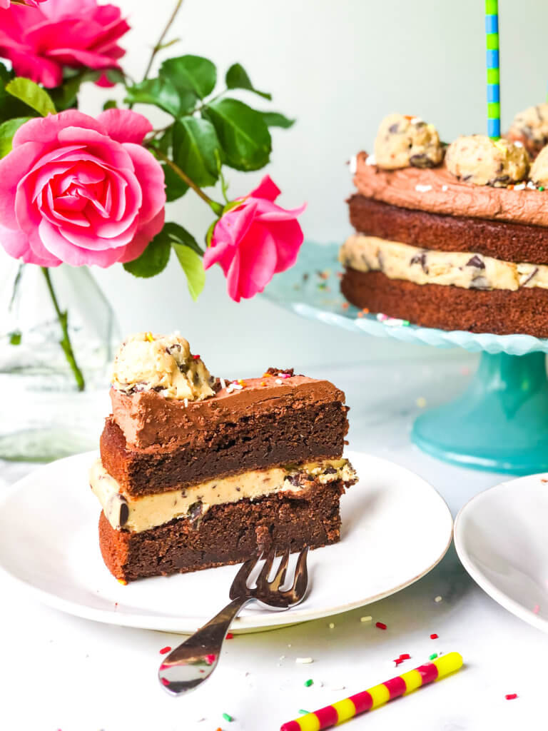 Chocolate Layer cake with cookie dough filling