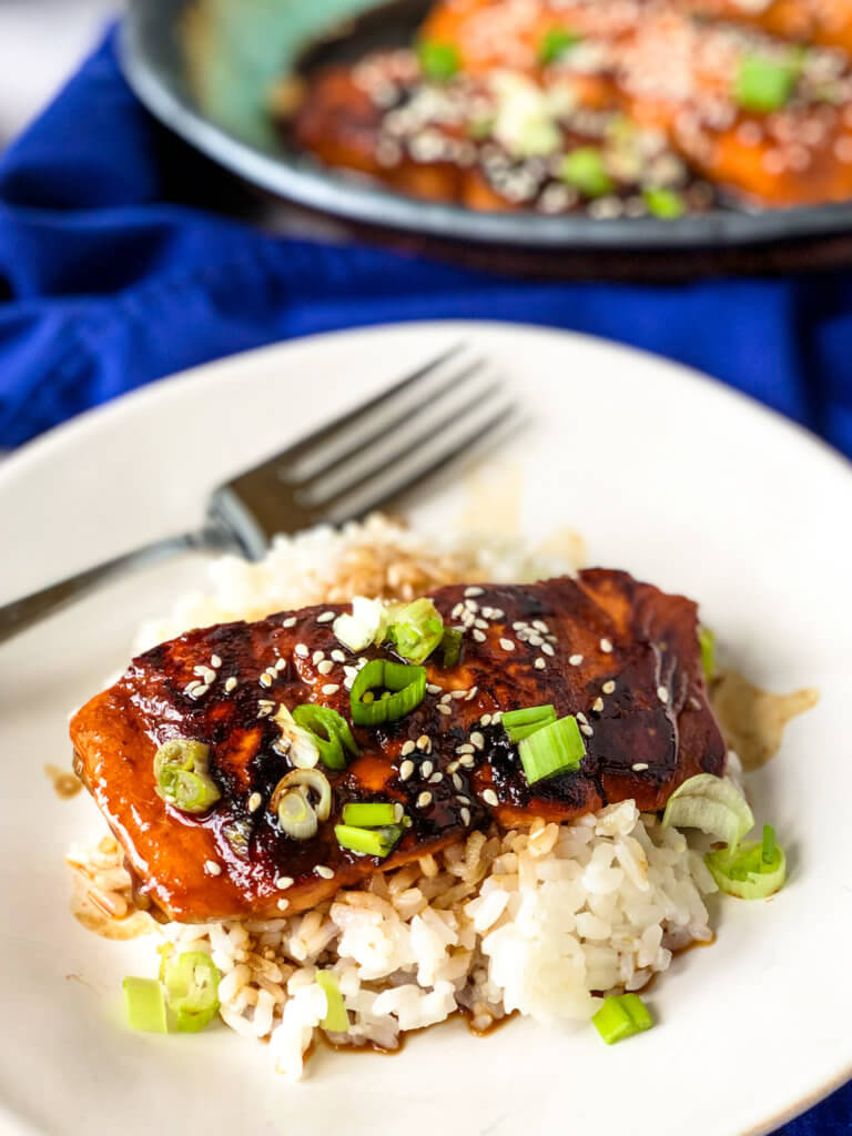 Mirin-glazed salmon