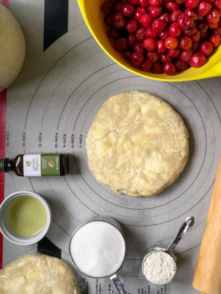 Shows ingredients for Sour Cherry Pie