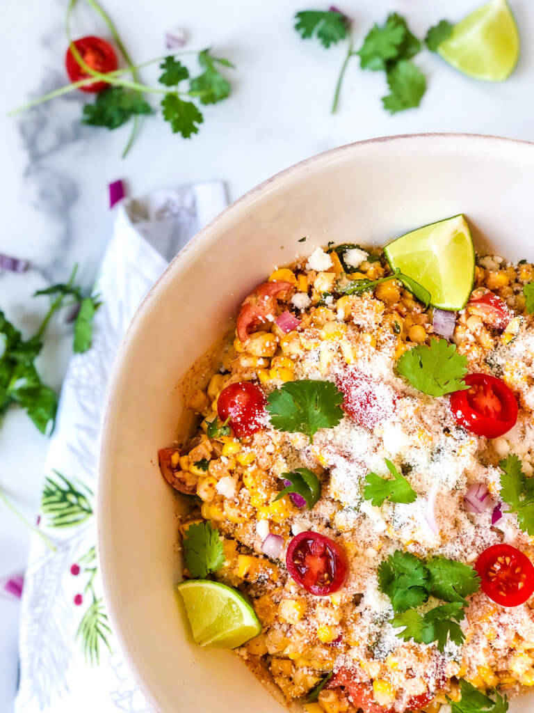 Spicy Mexican Street Corn Salad - Hummingbird Thyme