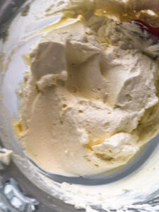 Process shot - making the whipped Mascarpone Cream