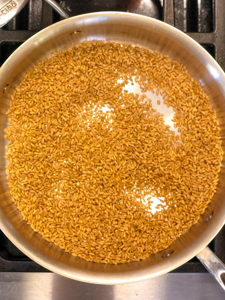 How to toast Farro Process shot