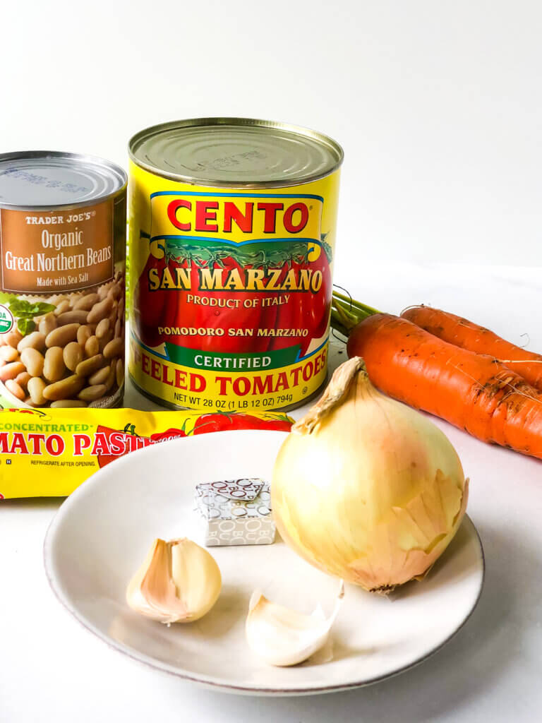 Ingredients for Tomato white bean soup