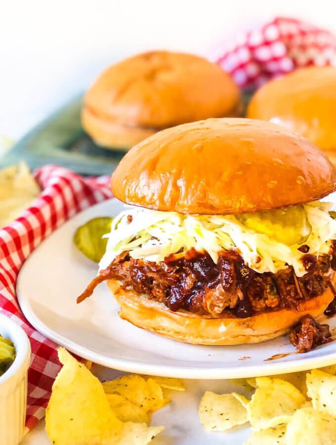 Featured image pulled pork BBQ in Crockpot