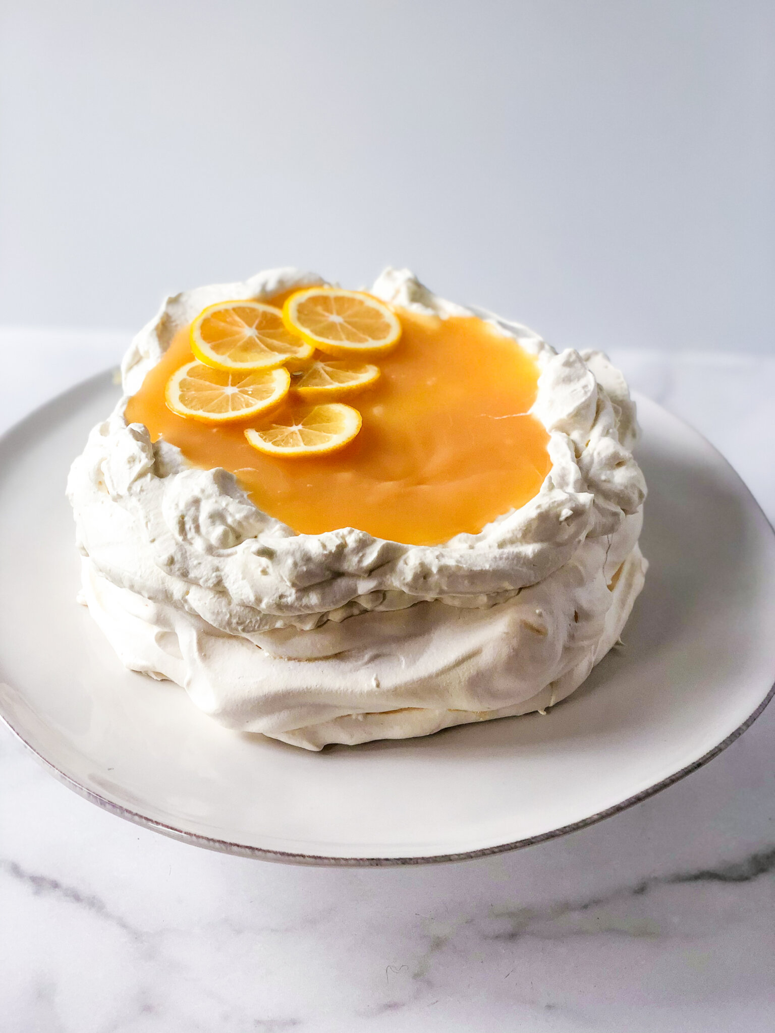 Pavlova With Mascarpone Whipped Cream - Hummingbird Thyme