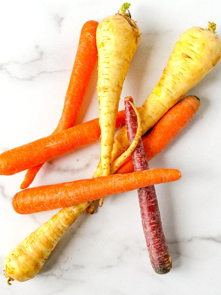 Ingredients for Roasted Carrots and Parsnips