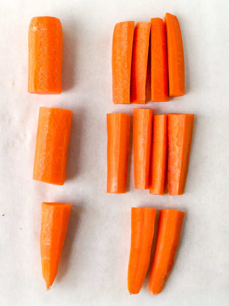 How to cut a carrot for roasting