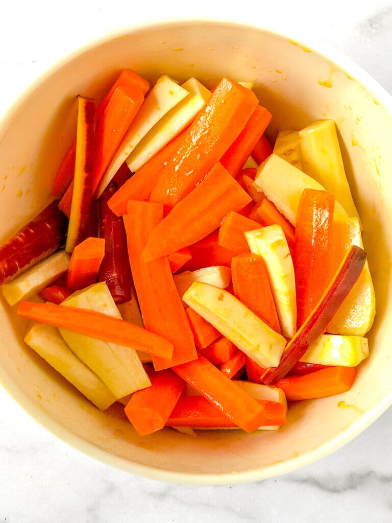 2 lb carrots and parsnip wedges for roasting