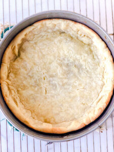 Par baked short crust is lightly golden and dry on the surface