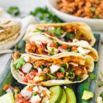 Chicken Tinga Taco Recipe - easy, just a few ingredients and a few minutes to make a classic Mexican taco filling!