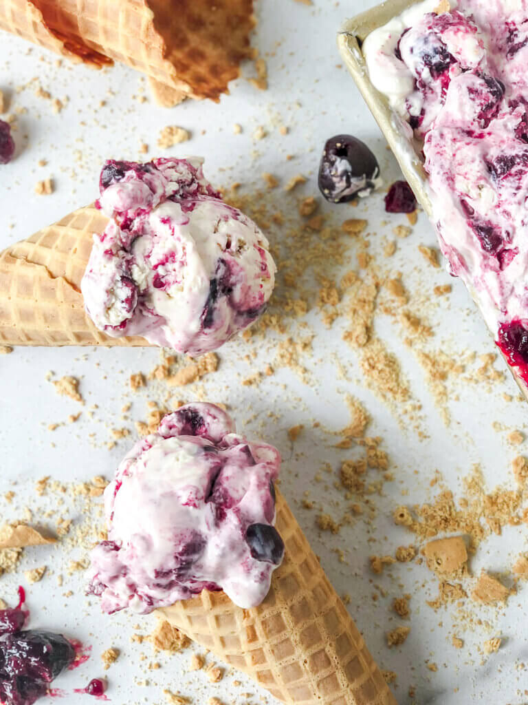 A few simple ingrredients and a simple process make this Goat Cheese Sweet Cherry ice cream a new favorite! Earthy, tangy, sweet! Like no other you've ever tasted!