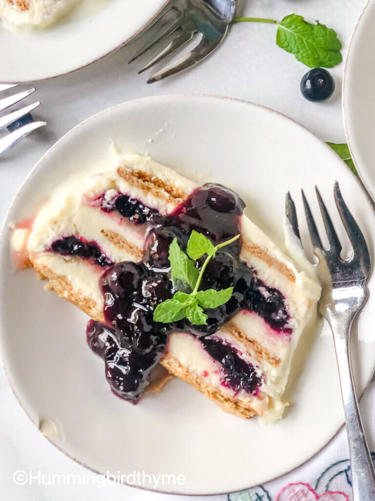 easy no churn Ice cream cake blueberry lemon