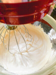 Process shot - how to make mascarpone Whipped Cream