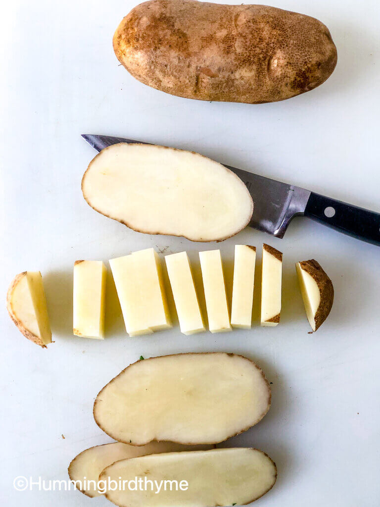 Process shot - how to make crispy roasted potatoes