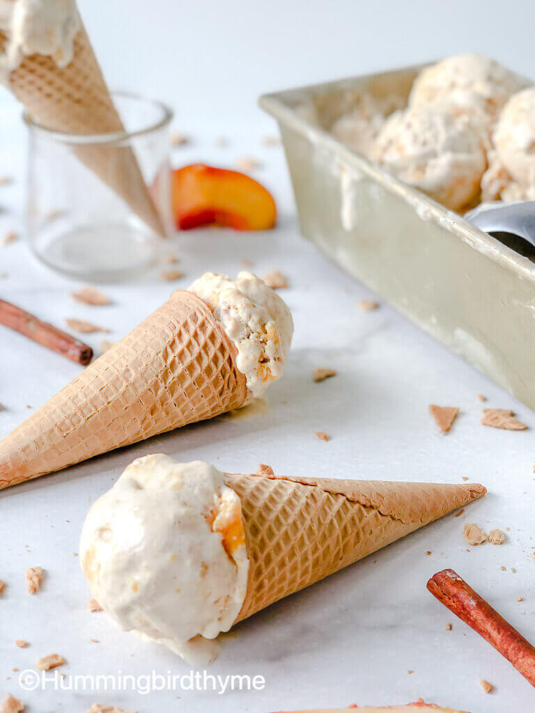 Easy Peach Snickerdoodle Ice Cream Featured