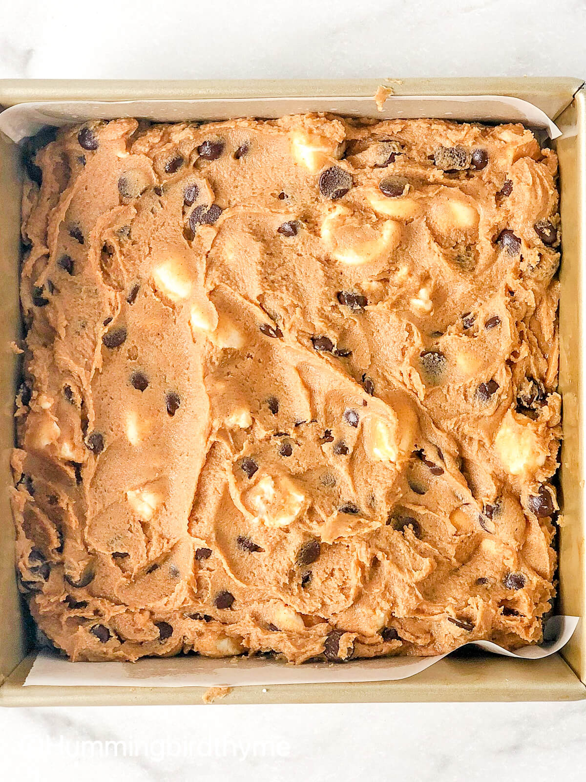 Peanut Butter Marshmallow Blondies with Chocolate Chips Hummingbird Thyme