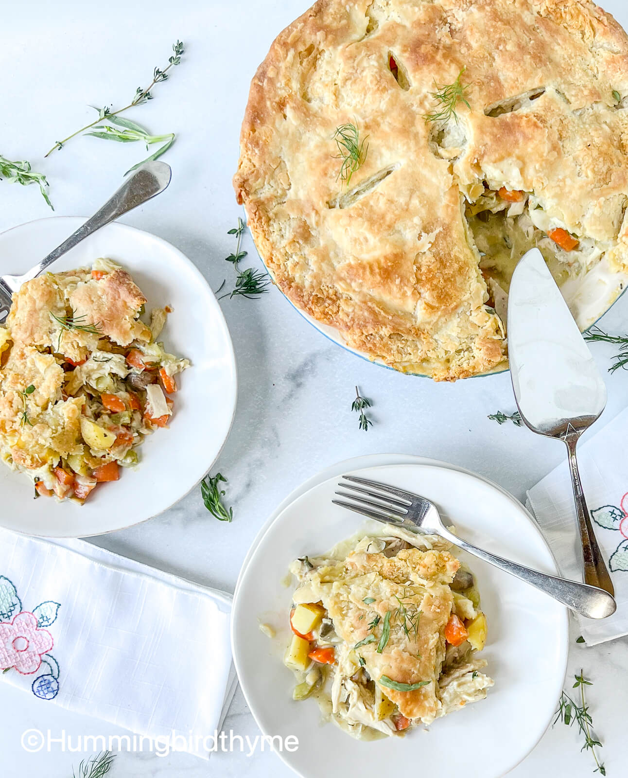 Rustic Chicken Pot Pie - Hummingbird Thyme