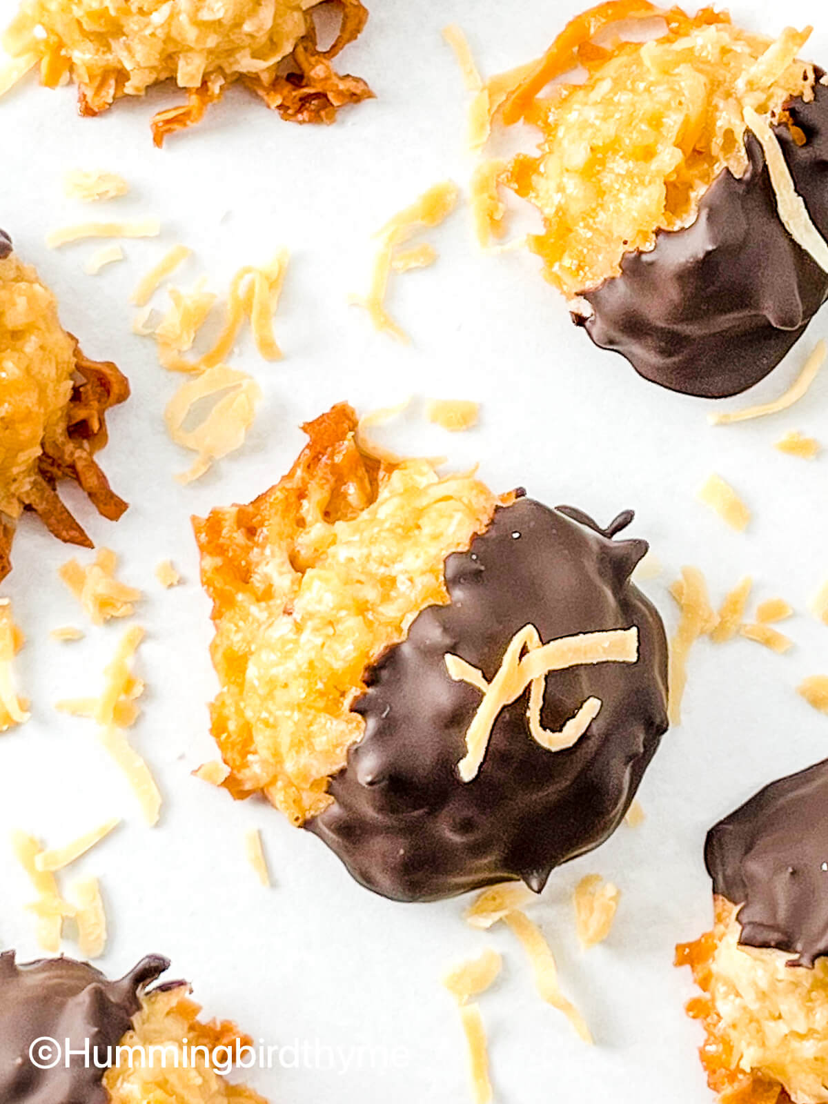 Chocolate Dipped Coconut Macaroons - Hummingbird Thyme